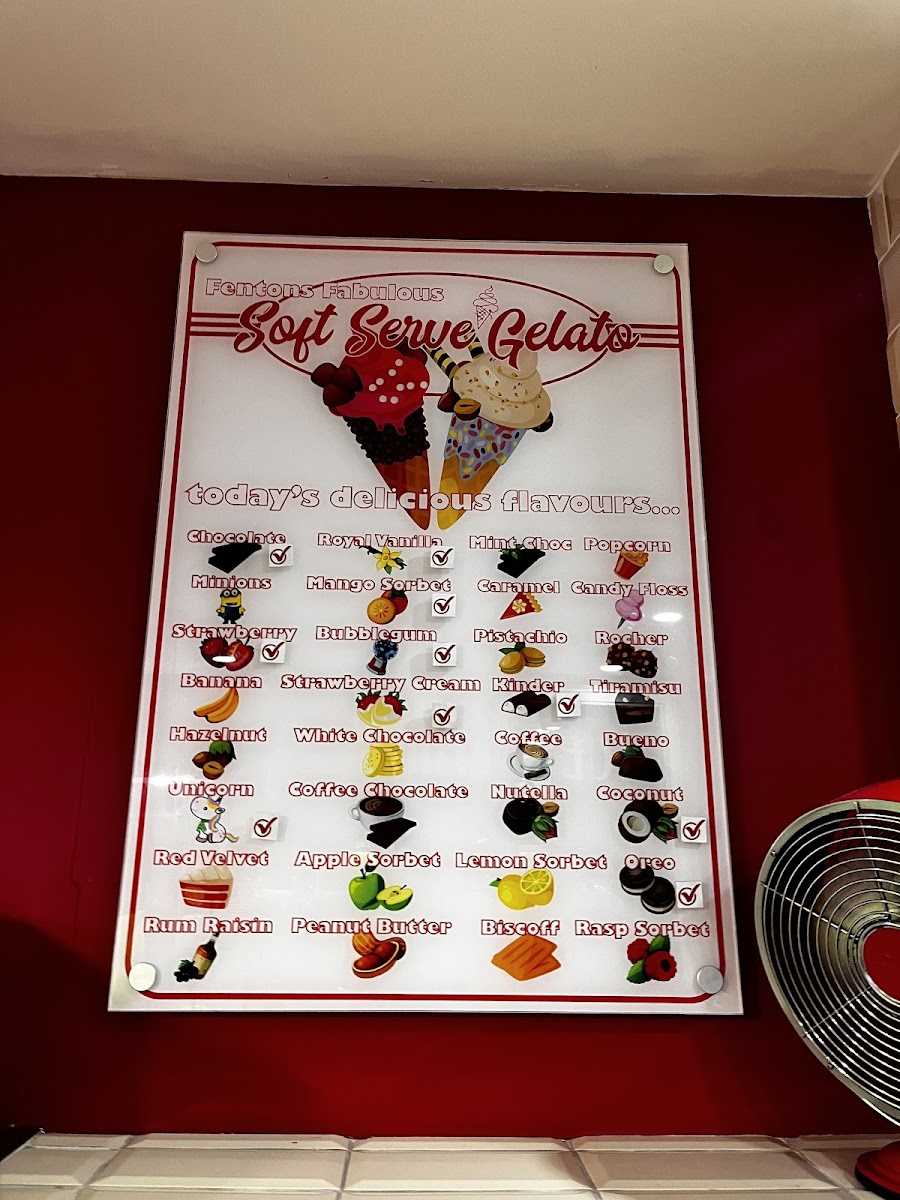 Fentons Ice Cream Photo Menu 1
