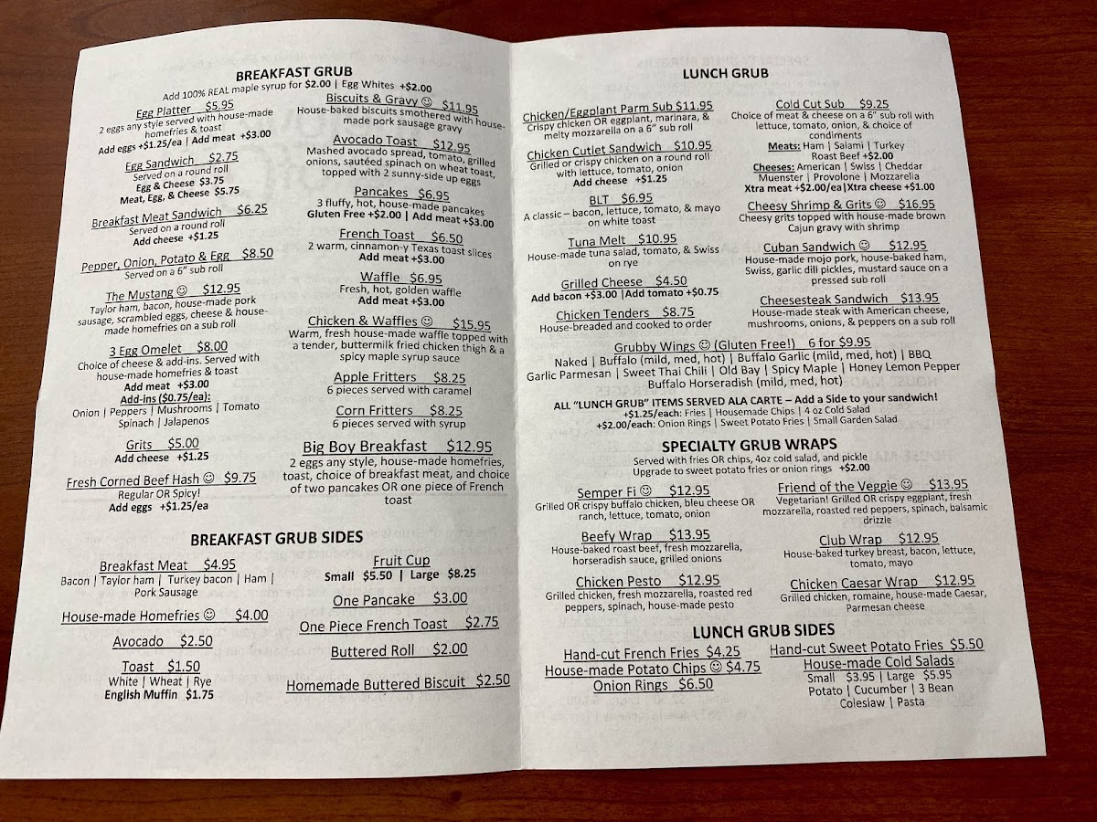 The Love of Grub Photo Menu 1