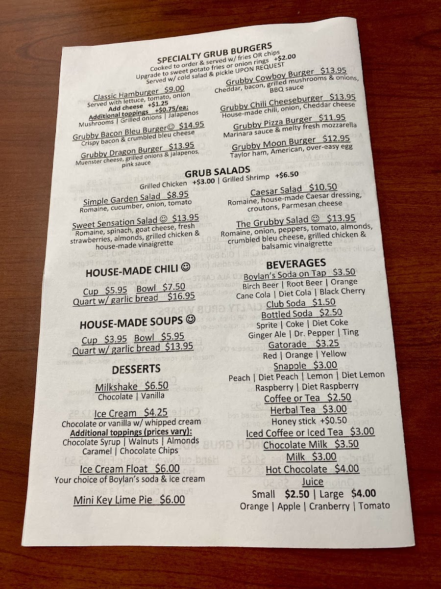 The Love of Grub Photo Menu 2