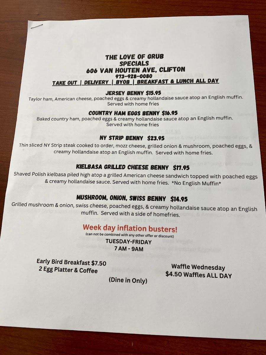 The Love of Grub Photo Menu 3