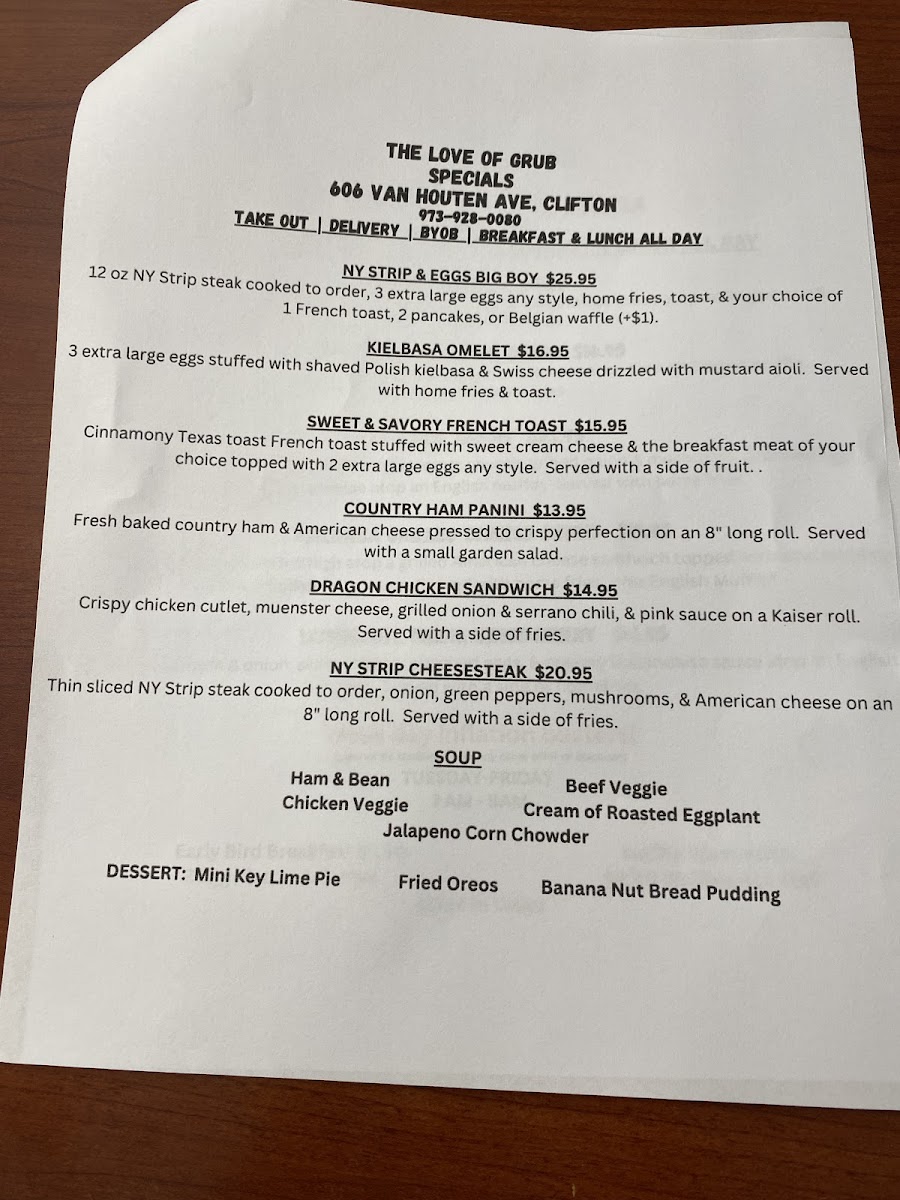 The Love of Grub Photo Menu 4