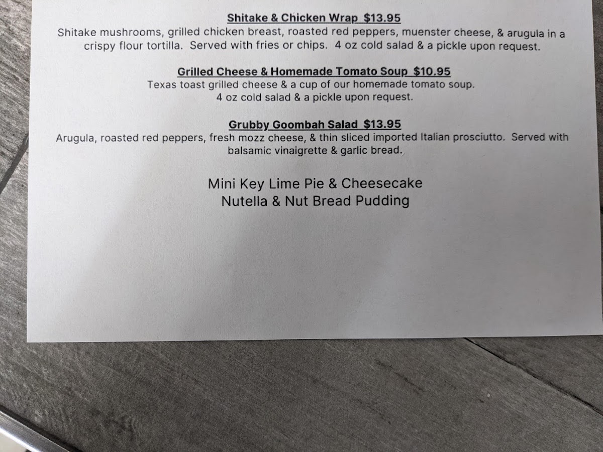 The Love of Grub Photo Menu 5