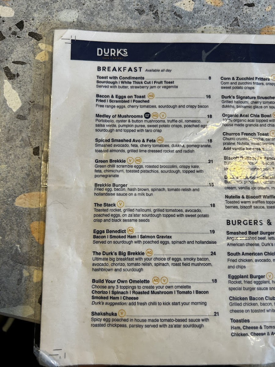 Durk's Cafe + Eatery Box Hill Photo Menu 1