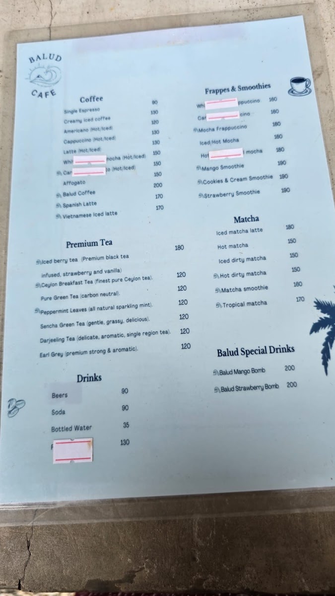 Balud Cafe Photo Menu 1