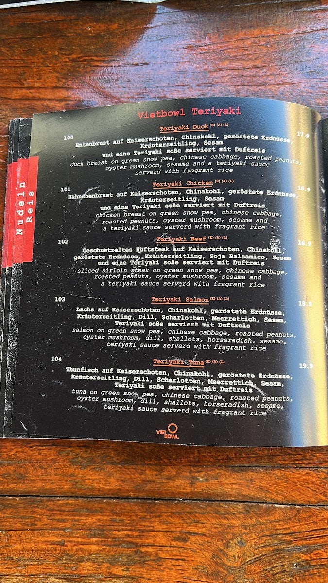 Viet Bowl Photo Menu 1