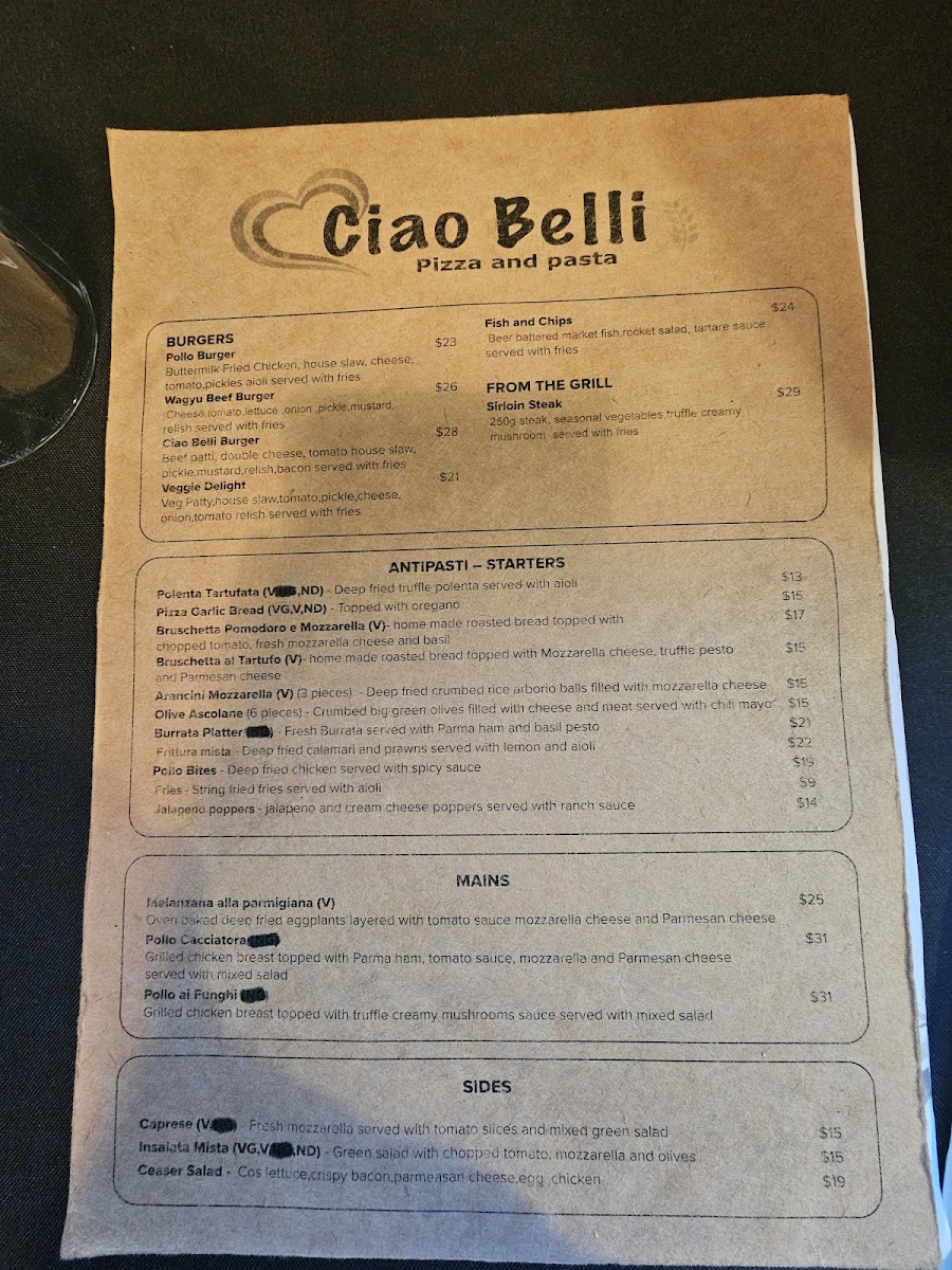 Ciao belli pasta and pizza Photo Menu 4