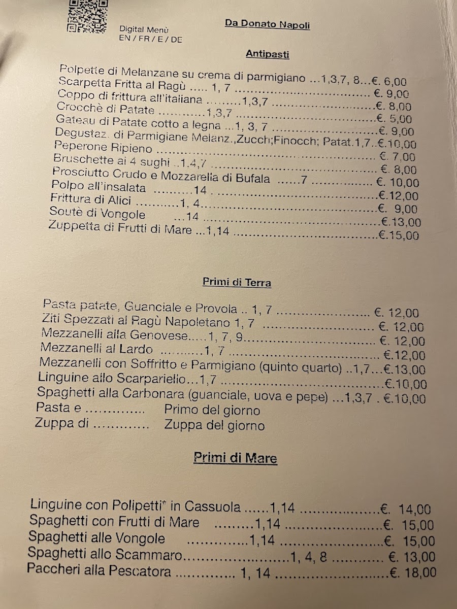 Antica Trattoria e Pizzeria da Donato Photo Menu 2