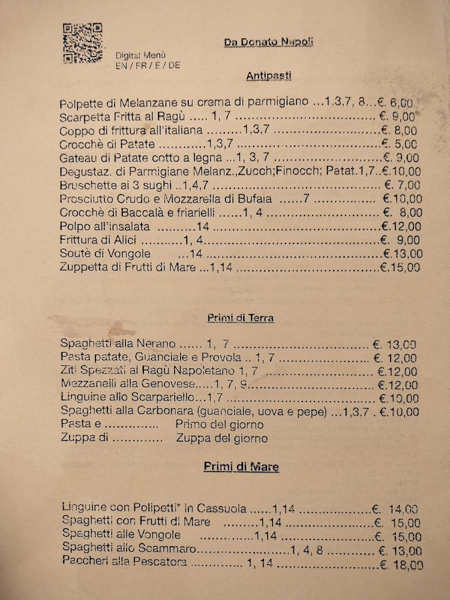 Antica Trattoria e Pizzeria da Donato Photo Menu 3