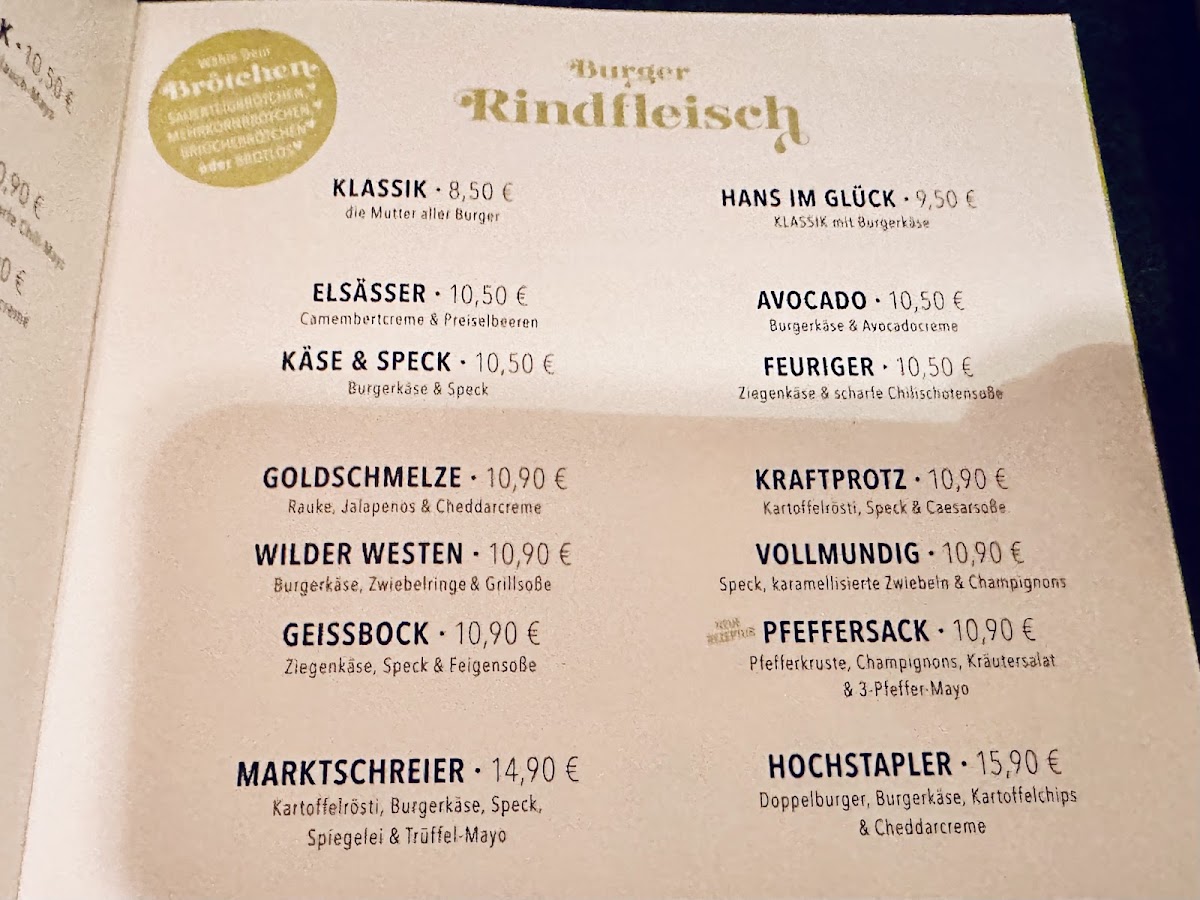 Hans im Glück Photo Menu 1