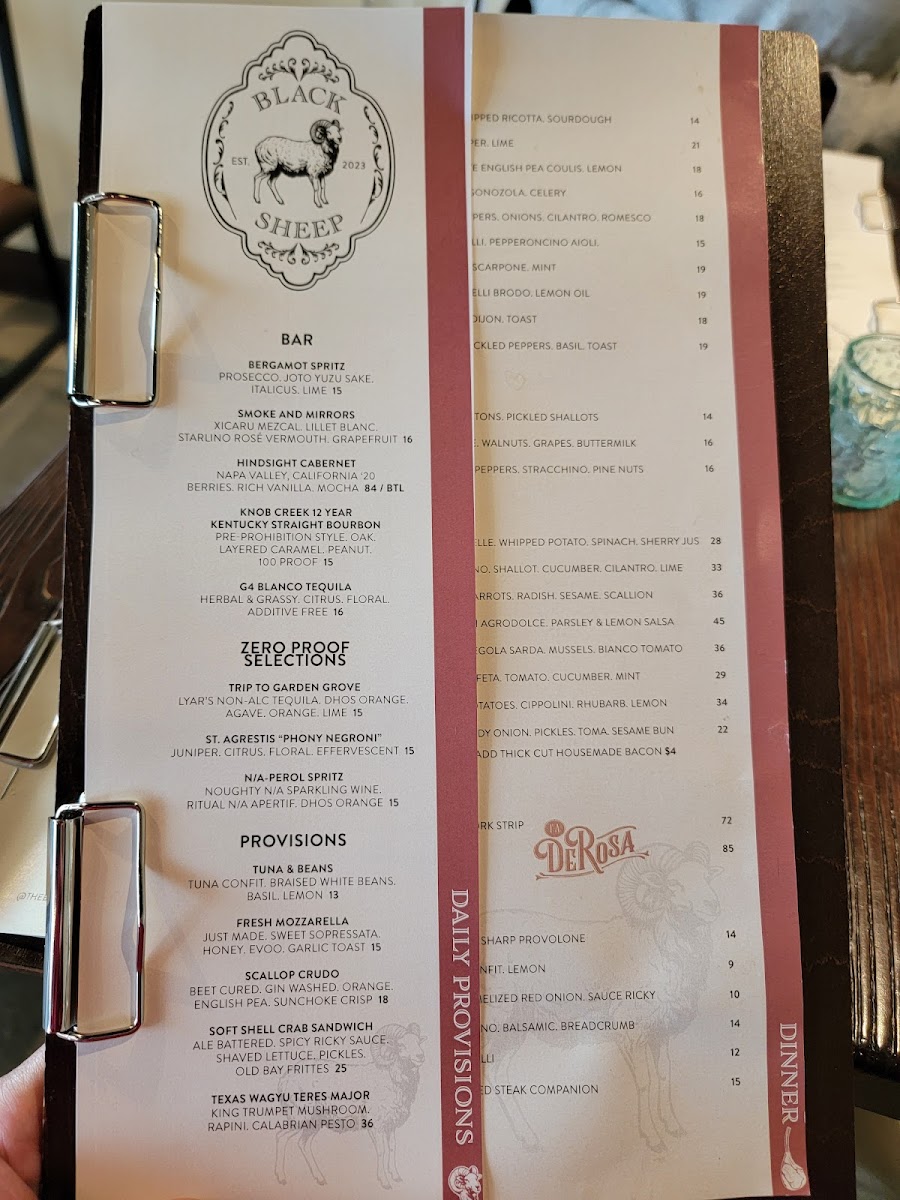 Black Sheep Bar and Provisions Photo Menu 2