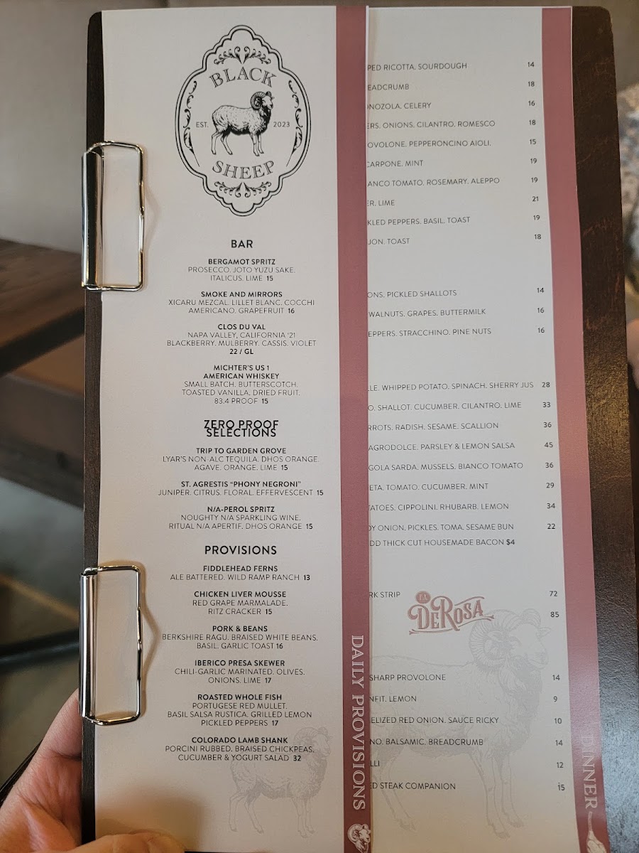 Black Sheep Bar and Provisions Photo Menu 3