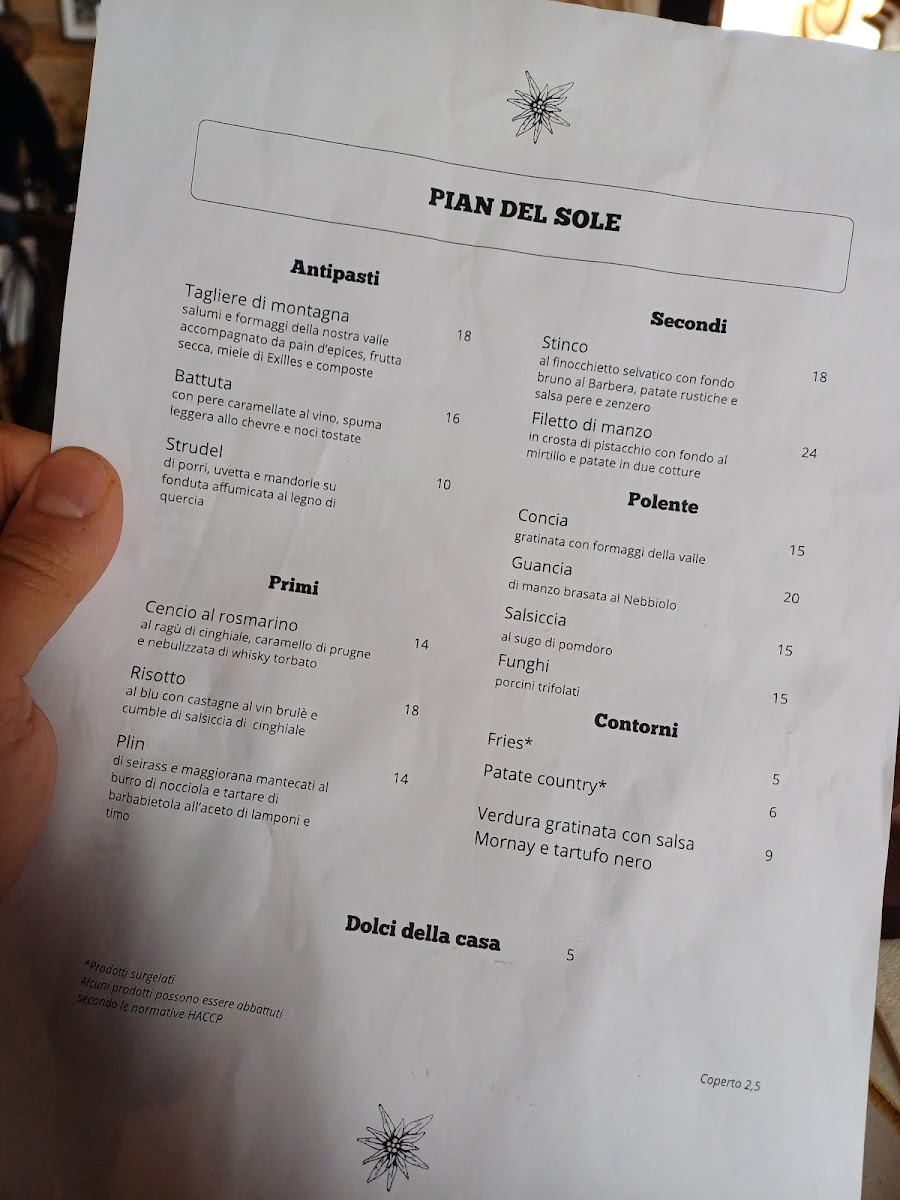 Ristorante Pian Del Sole Photo Menu 4