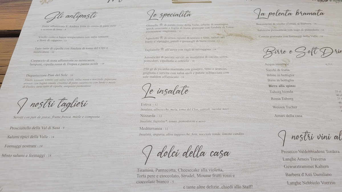 Ristorante Pian Del Sole Photo Menu 5