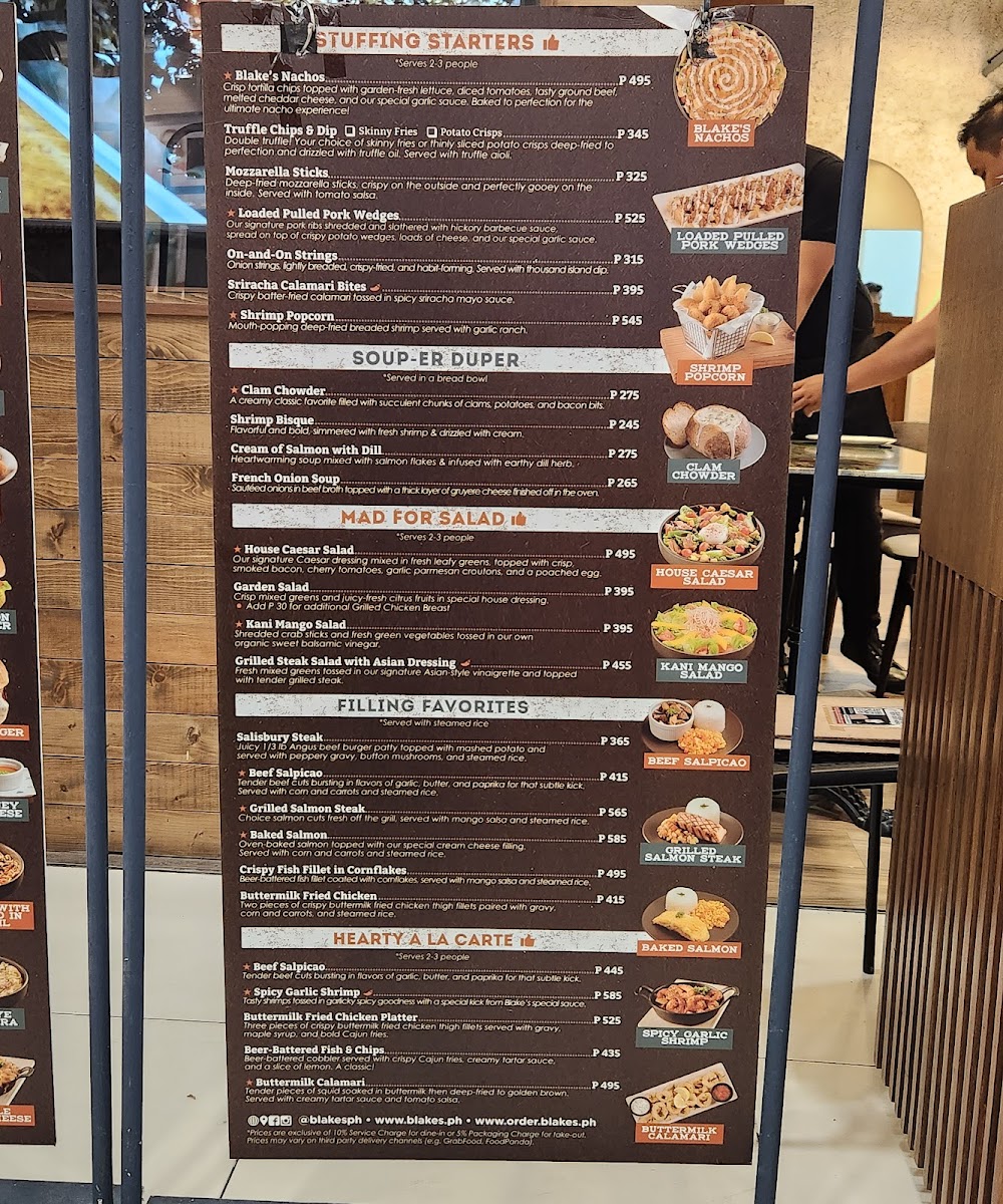 Blake's Wings & Steaks - SM City Fairview Photo Menu 4