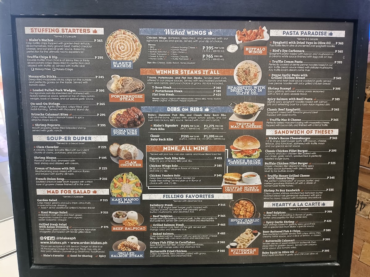 Blake's Wings & Steaks - SM City Fairview Photo Menu 8