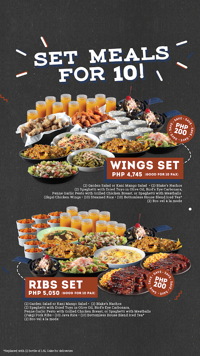 Blake's Wings & Steaks - SM City Fairview Photo Menu 9