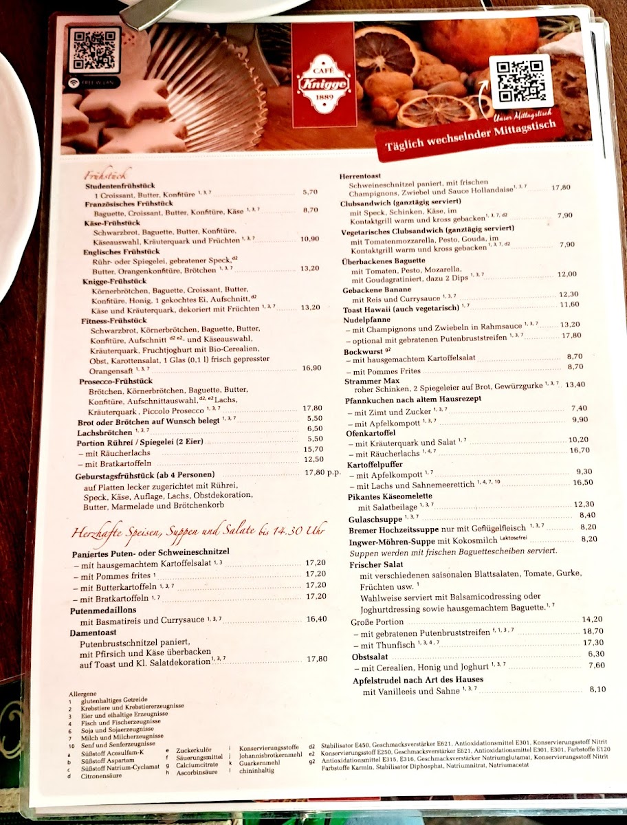 Café Knigge Photo Menu 1