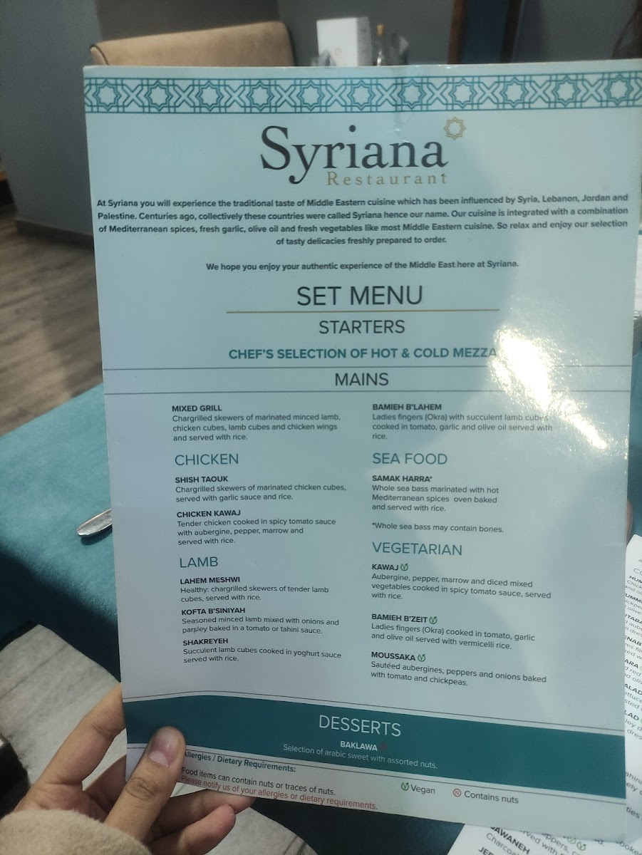 Syriana Restaurant Photo Menu 9