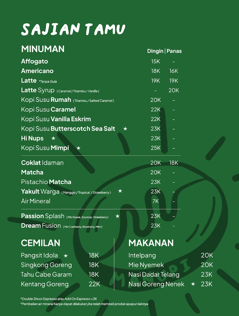 Rumah Kopi Manupi Photo Menu 3