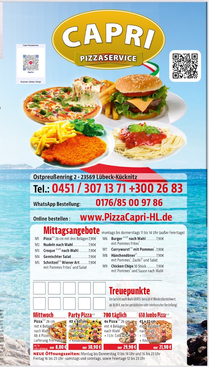 Capri Pizza und Burger Photo Menu 2