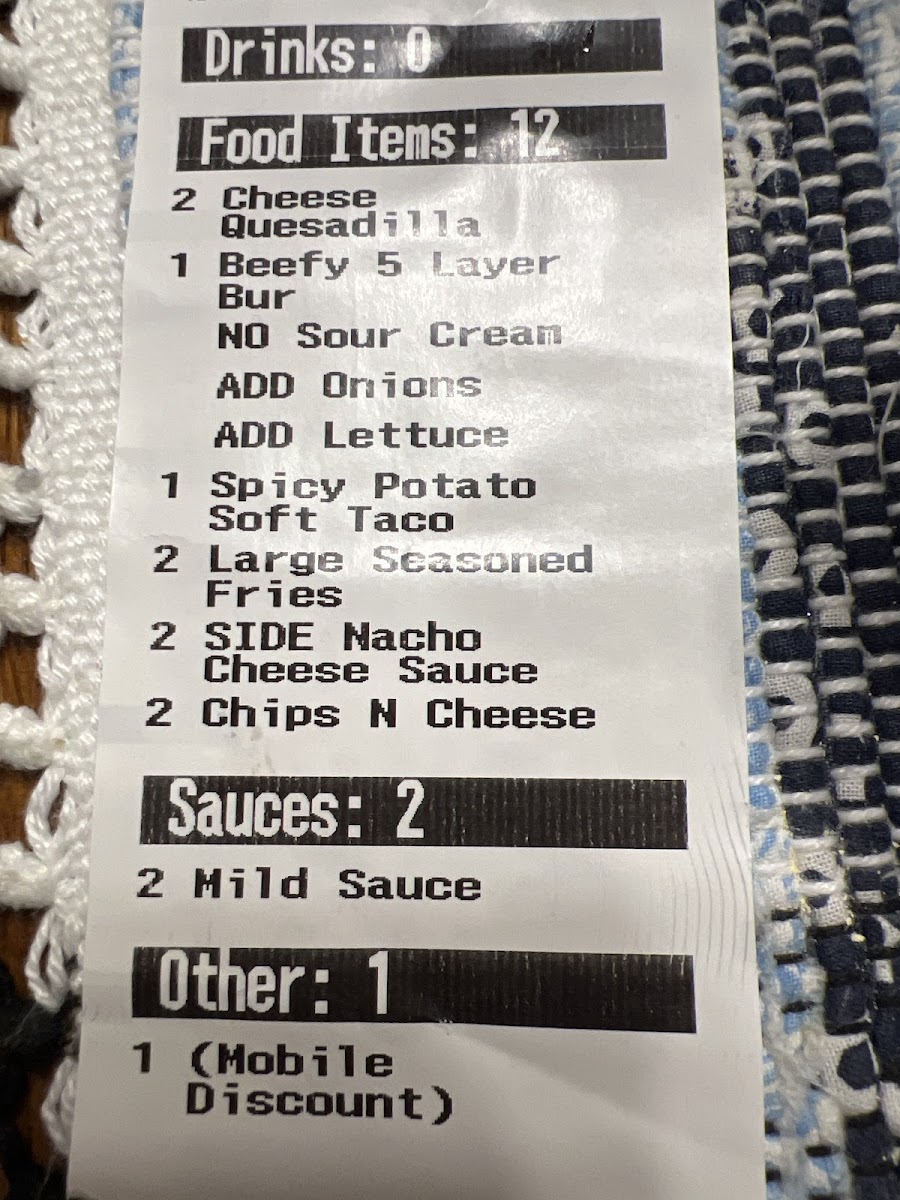 Taco Bell Photo Menu 1
