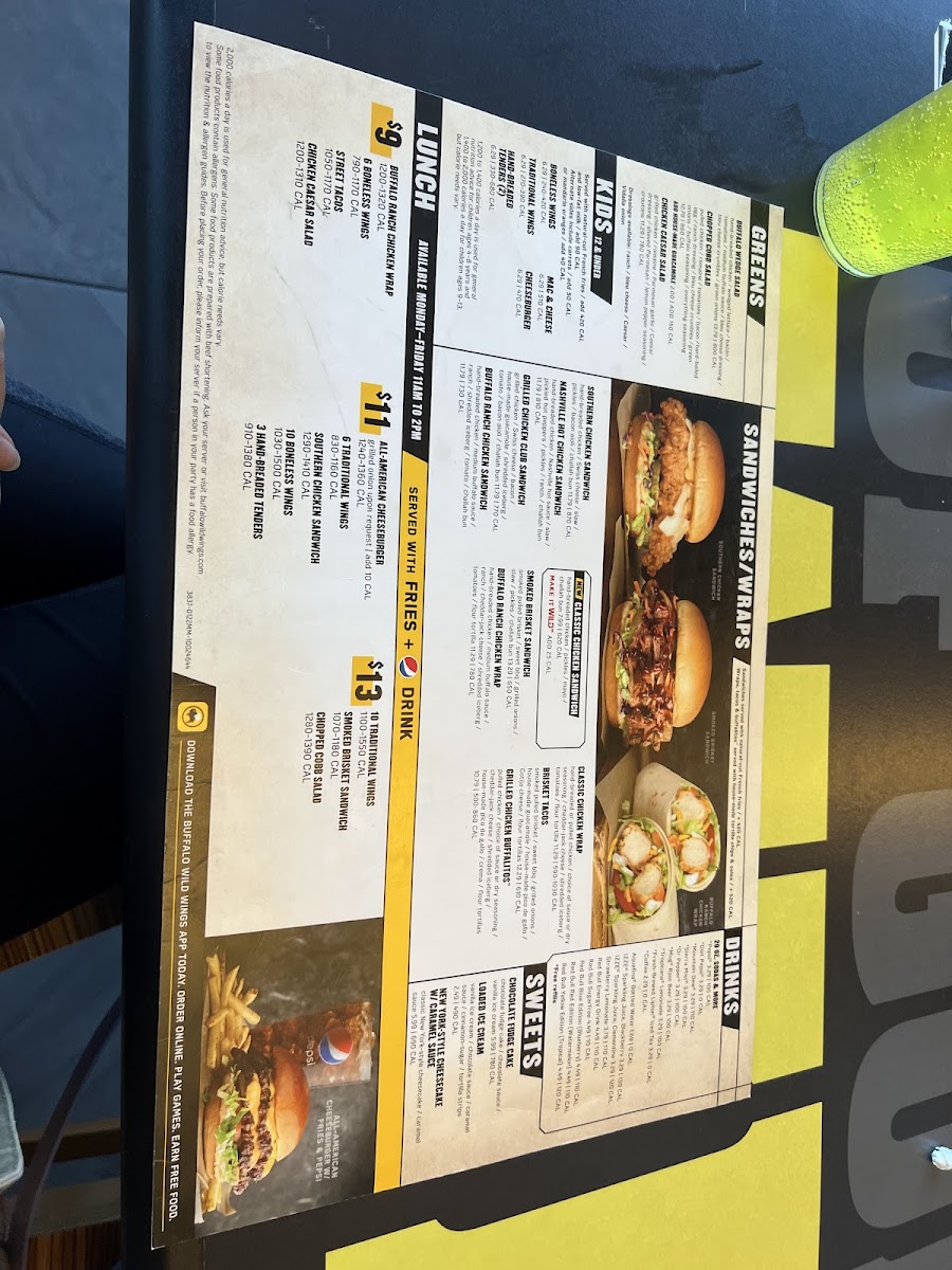 Buffalo Wild Wings Photo Menu 1