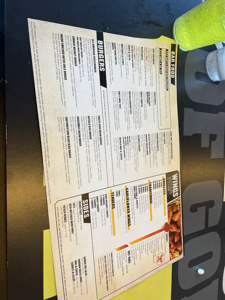 Buffalo Wild Wings Photo Menu 2