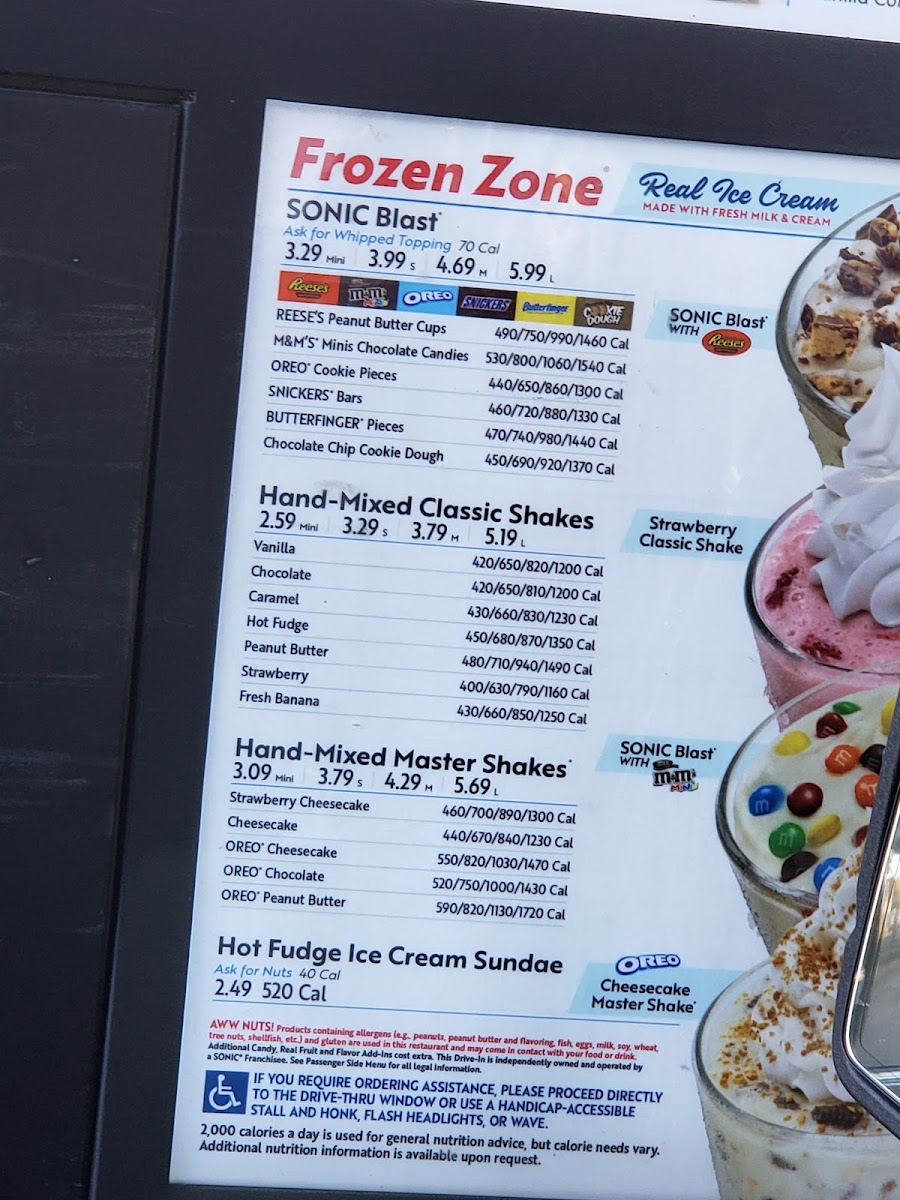 Sonic Drive-In Photo Menu 1