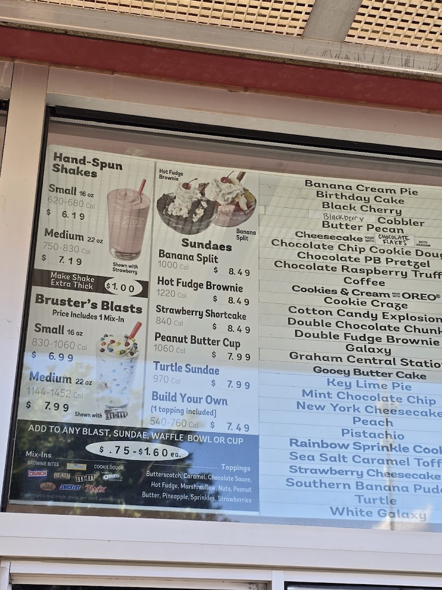 Bruster's Real Ice Cream Photo Menu 1