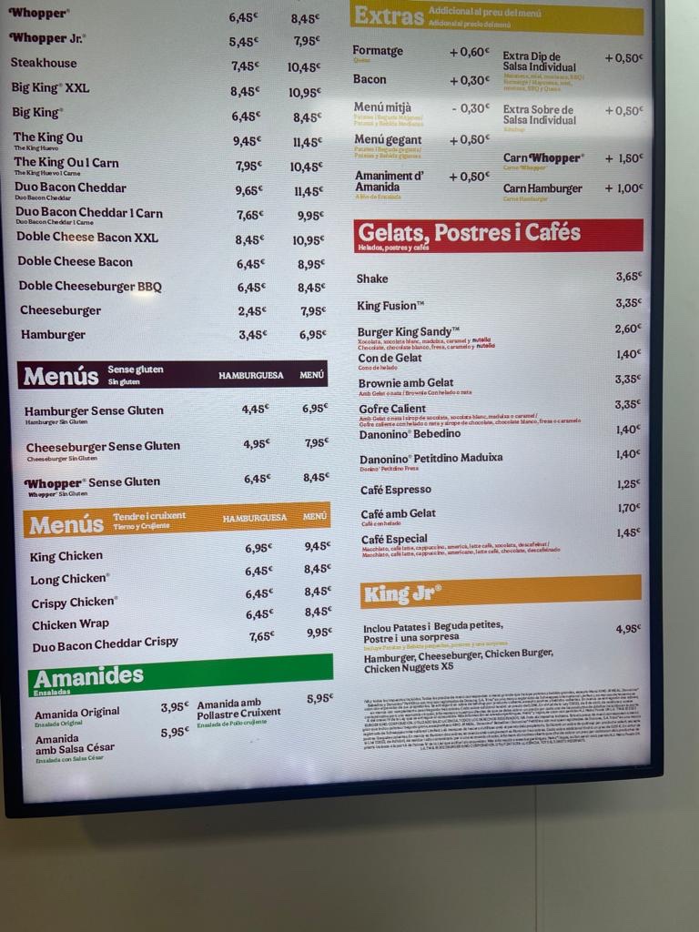 Burger King Photo Menu 1