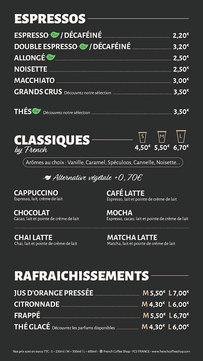 French Coffee Shop Photo Menu 3
