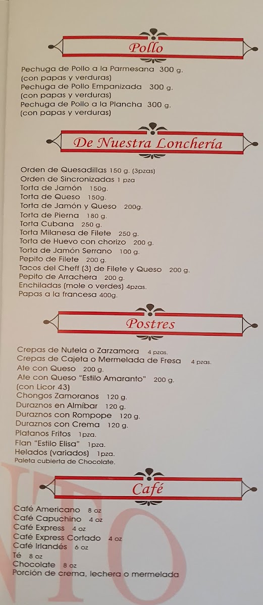 El Amaranto Photo Menu 8