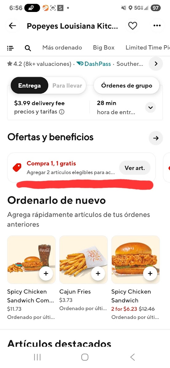 Popeyes Louisiana Kitchen Photo Menu 4