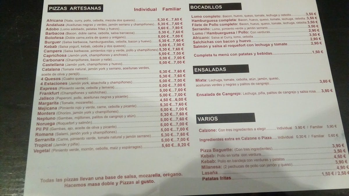Pizza Express Photo Menu 3