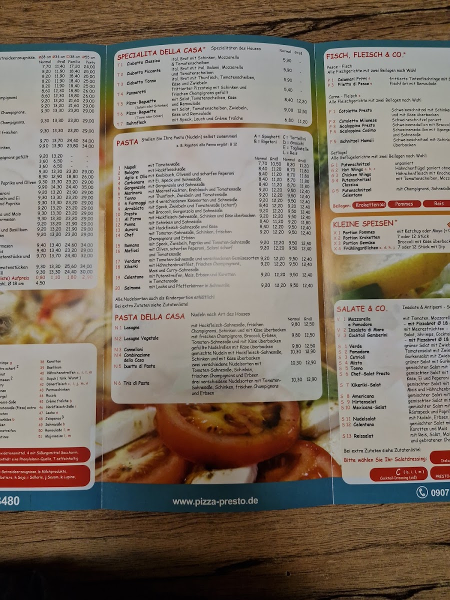 Pizza-Presto Photo Menu 2