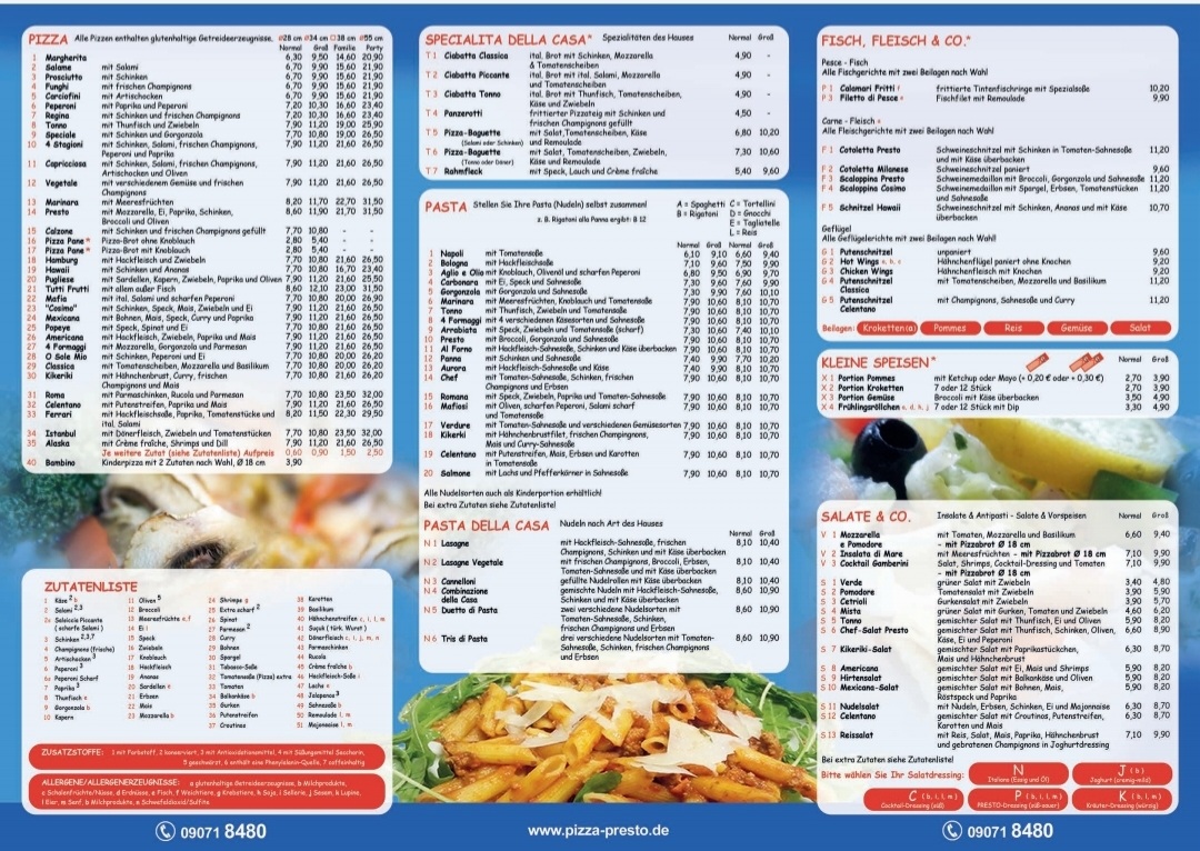 Pizza-Presto Photo Menu 4