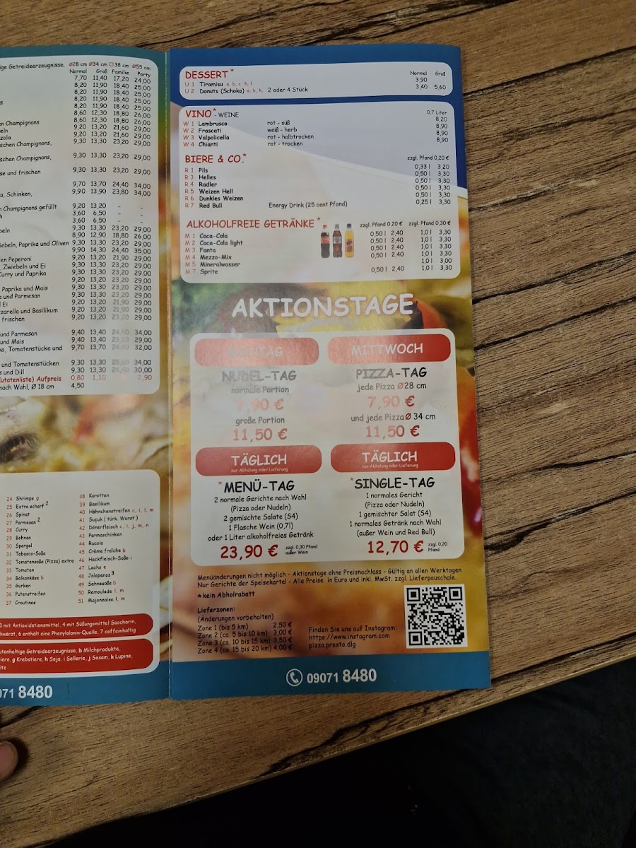 Pizza-Presto Photo Menu 5