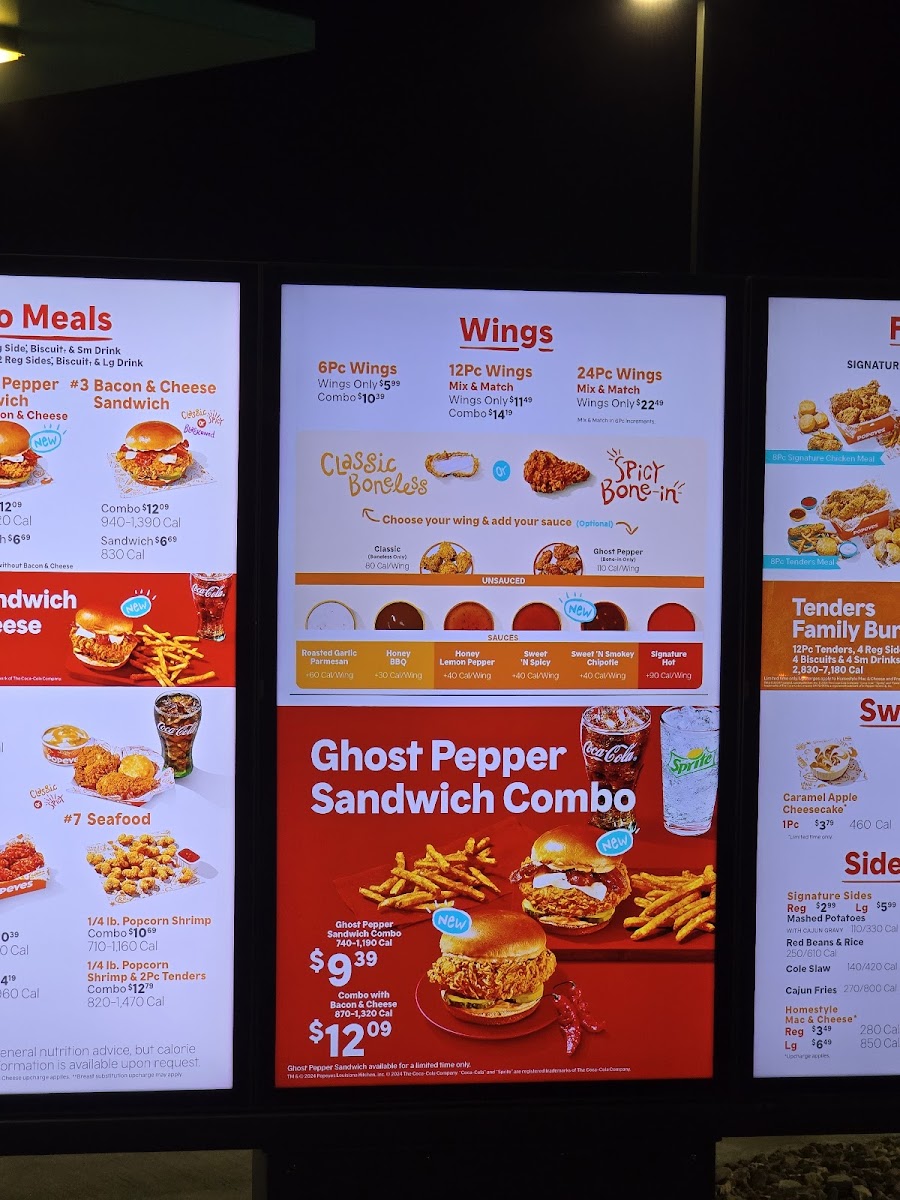 Popeyes Louisiana Kitchen Photo Menu 2