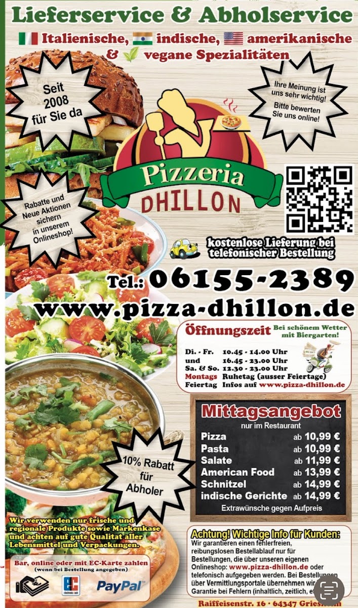 Restaurant Pizzeria Dhillon Photo Menu 8