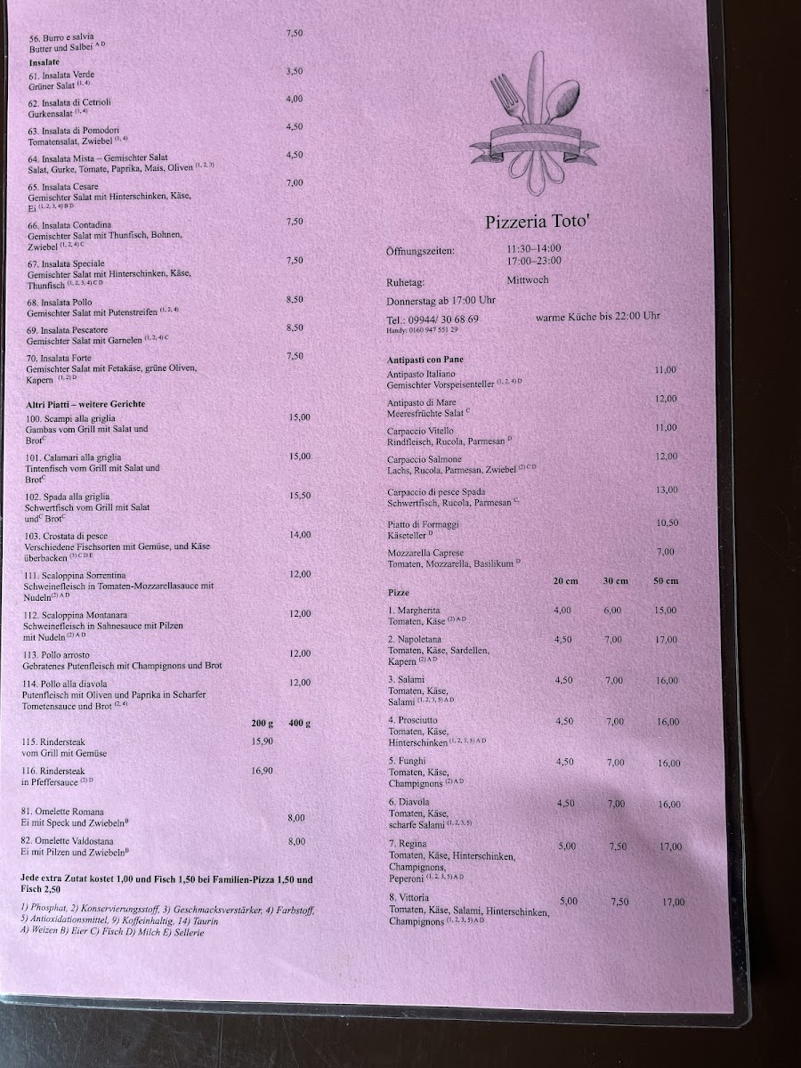 Pizza Toto Photo Menu 1