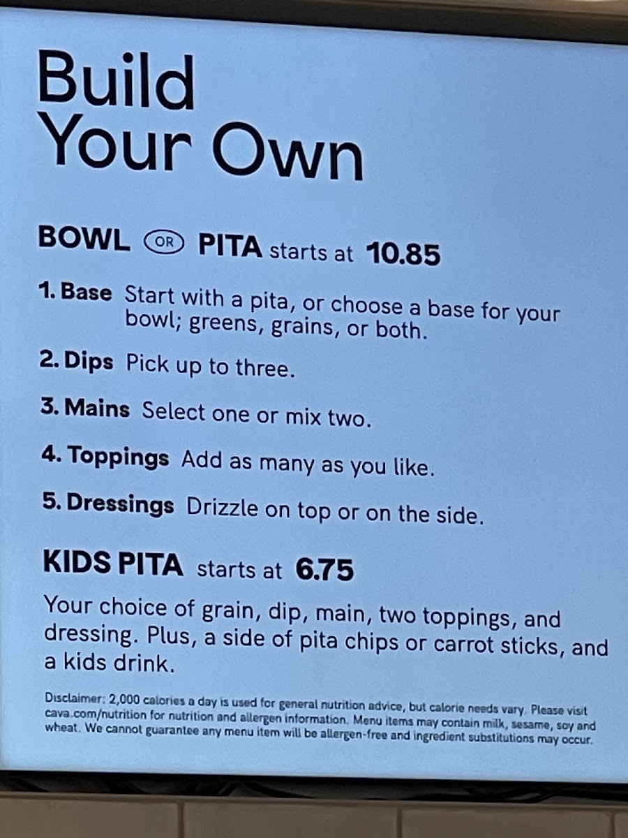 CAVA Photo Menu 1
