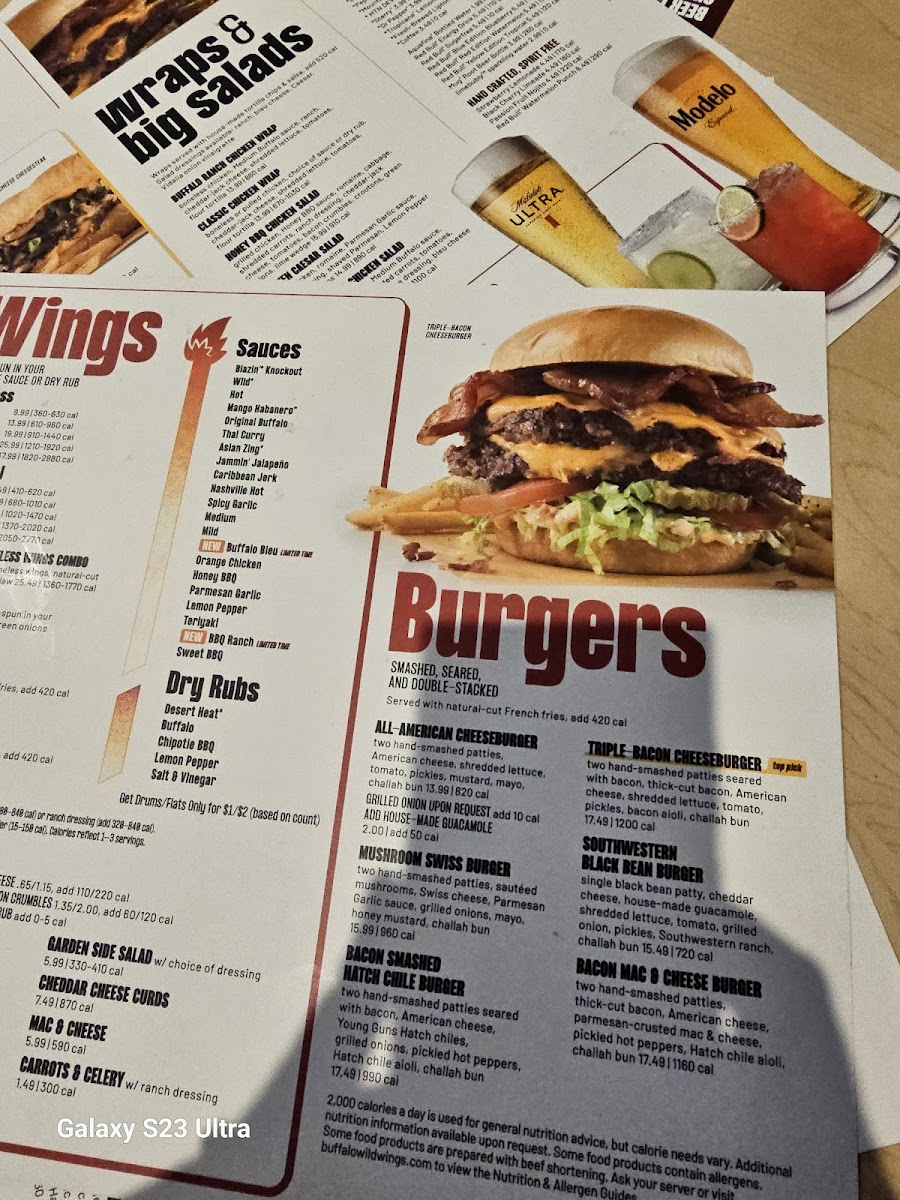 Buffalo Wild Wings Photo Menu 1