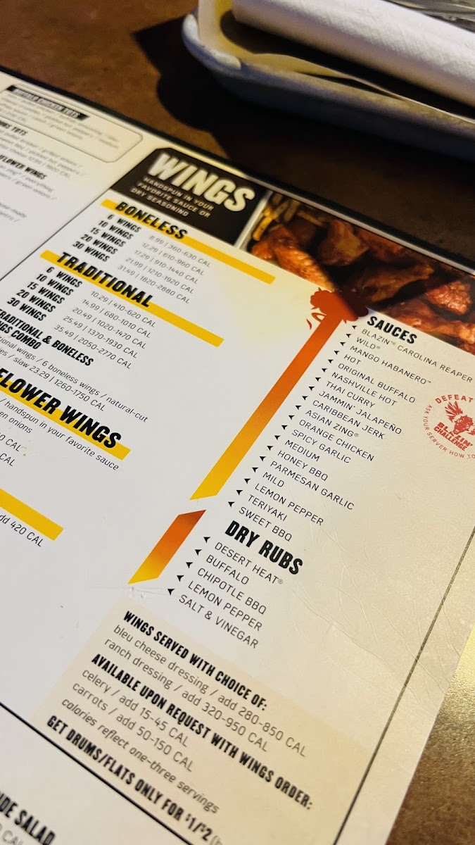Buffalo Wild Wings Photo Menu 3