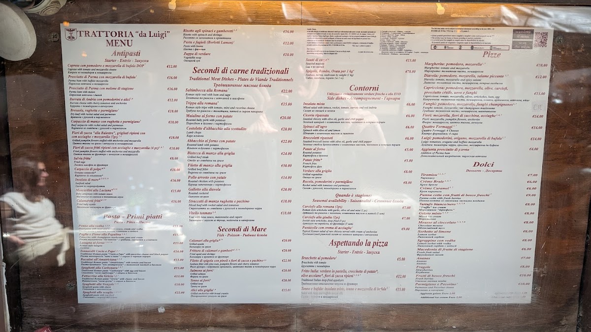Trattoria Da Luigi Photo Menu 3