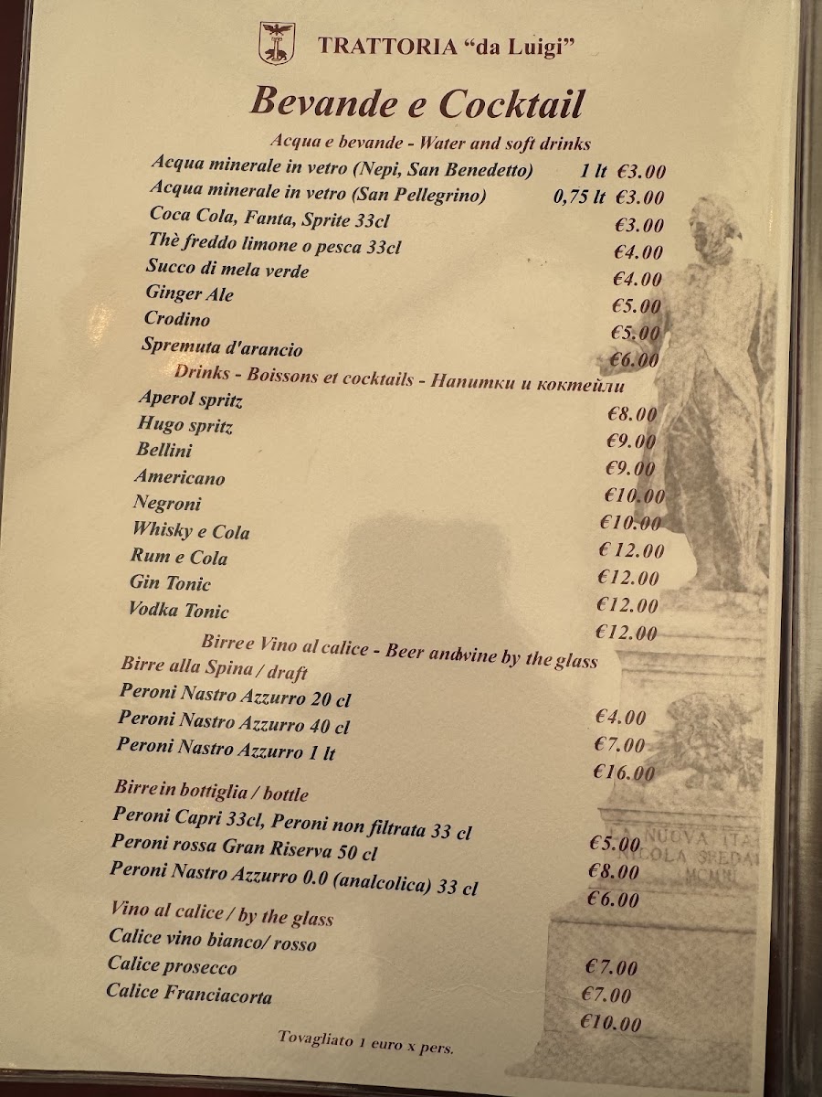 Trattoria Da Luigi Photo Menu 5