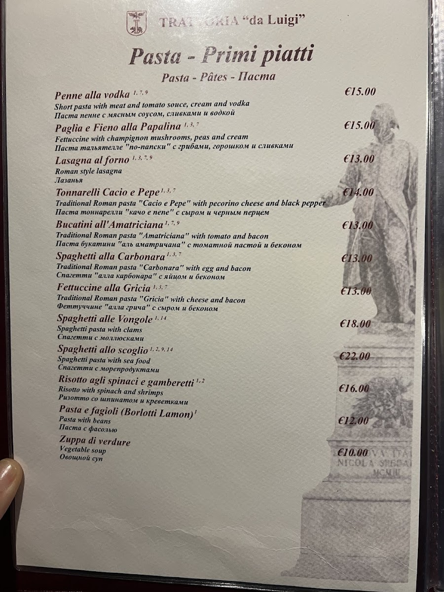 Trattoria Da Luigi Photo Menu 8