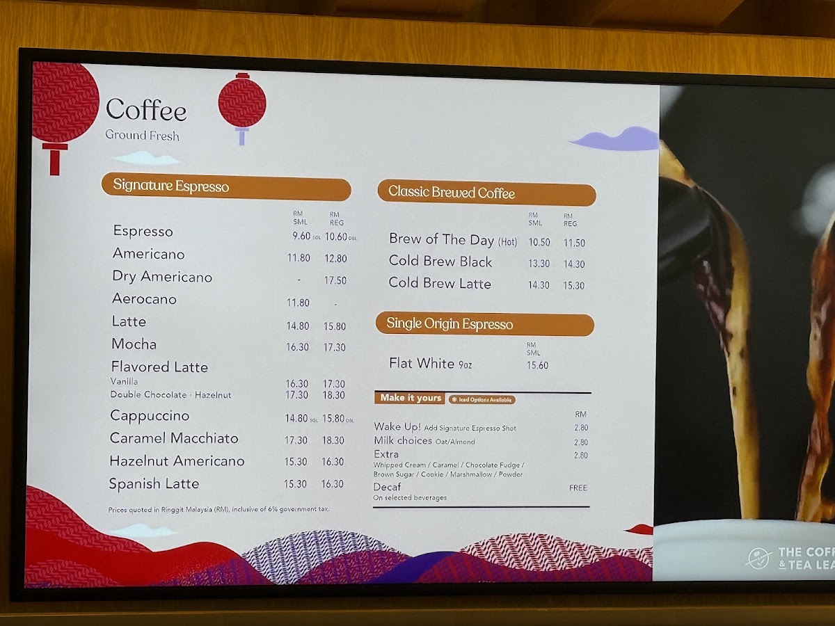 The Coffee Bean & Tea Leaf Photo Menu 2