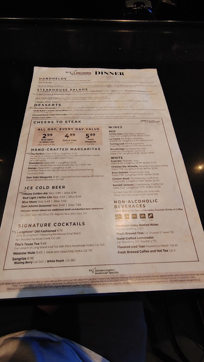 LongHorn Steakhouse Photo Menu 4