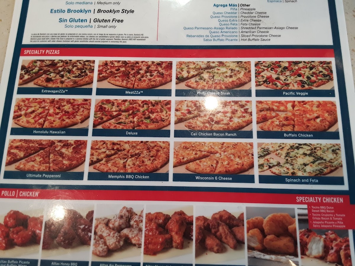 Domino's Pizza Photo Menu 1