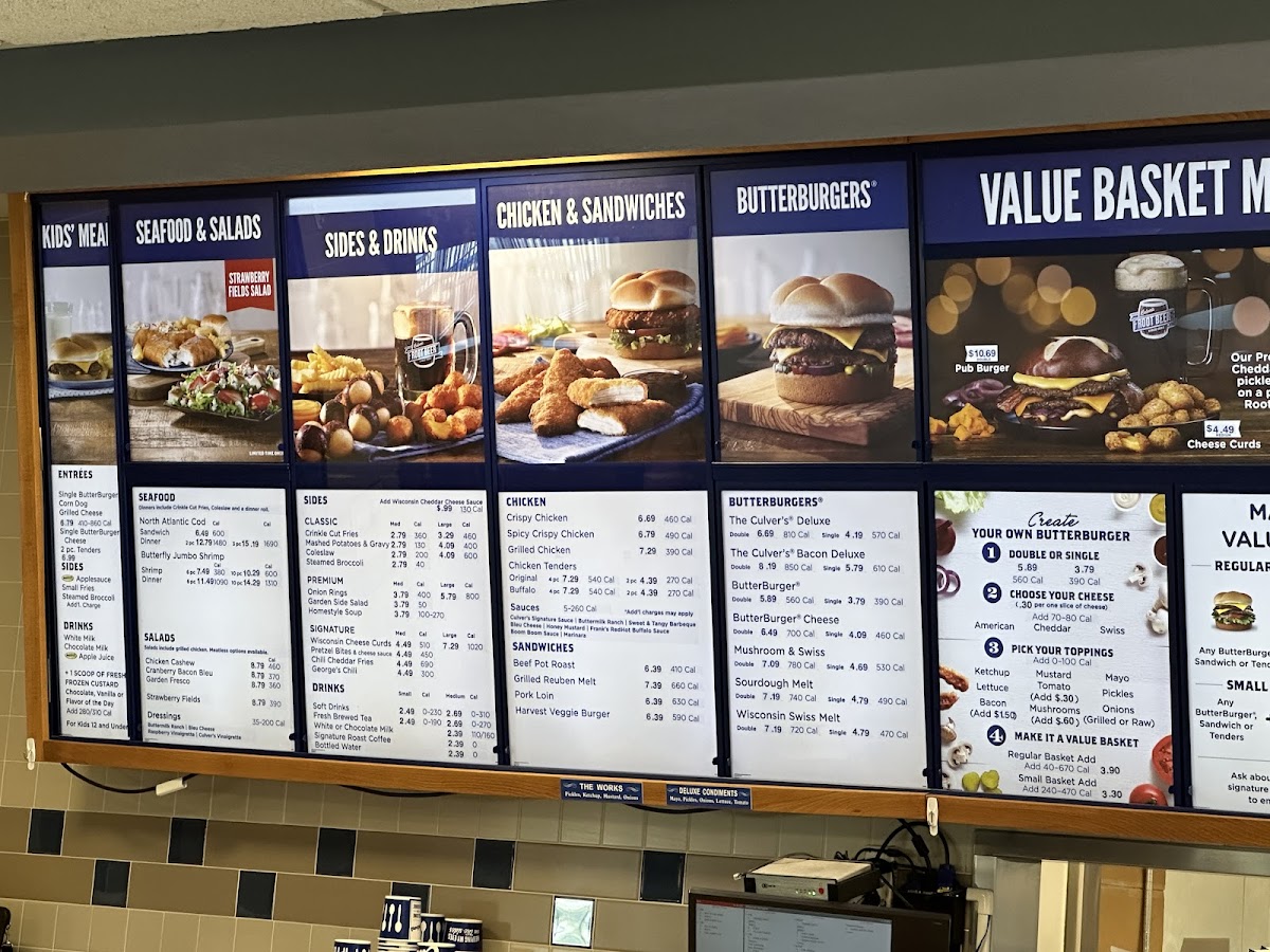 Culver’s Photo Menu 1